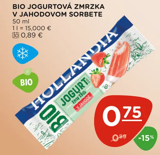 Bio jogurtová zmrzka v jahodovom sorbete