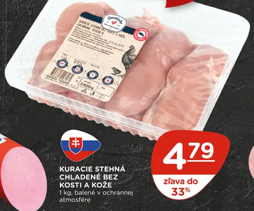 Kuracie stehná chladené bez kosti a kože