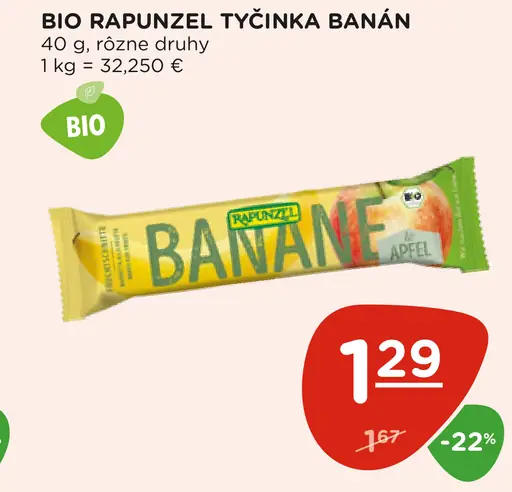 Bio Rapunzel tyčinka banán