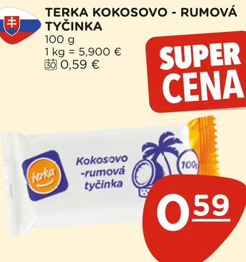 Terka kokosovo-rumová tyčinka