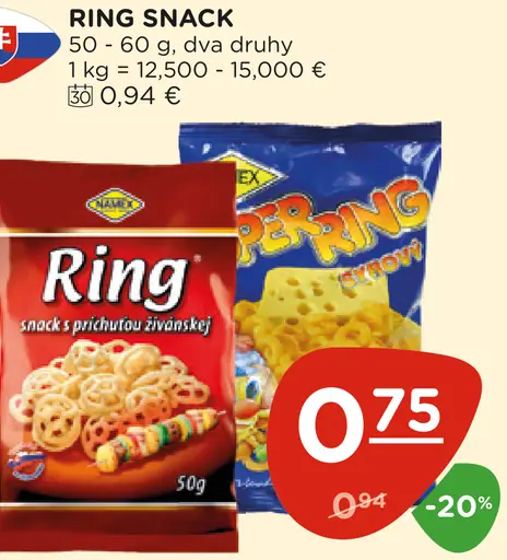 Ring snack s príchuťou bravčový