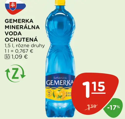 Gemerka ochutená minerálna voda