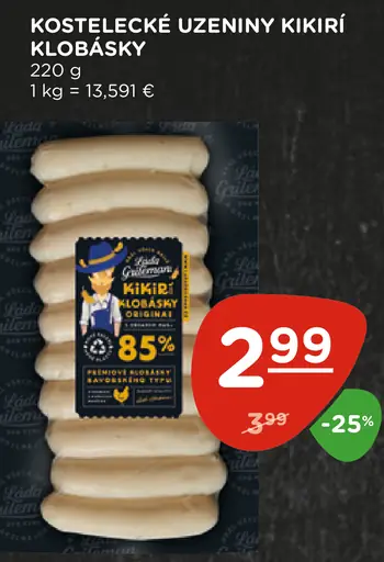 Kostelecké uzeniny Kikiří klobásky