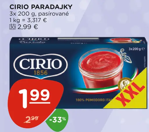 Cirio Paradajky Pasírované