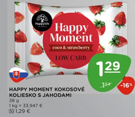 Happy Moment kokosové koliesko s jahodami
