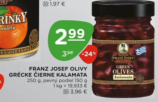 Franz Josef olivy grécke čierne Kalamata