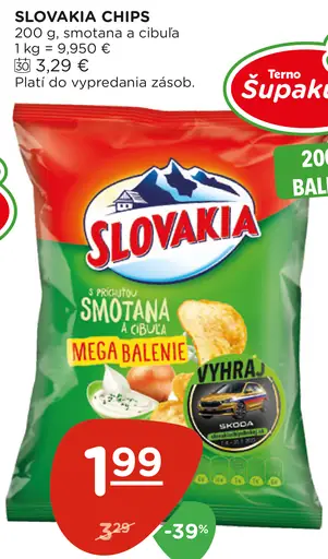 Slovakia Chips S príchuťou smotana a cibuľa