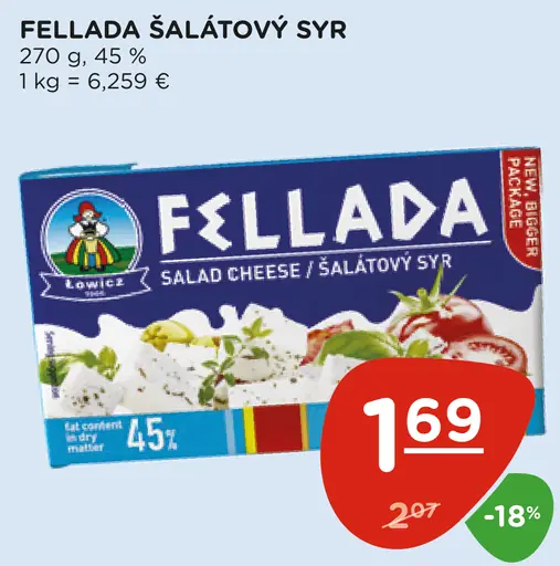 Fellada šalátový syr