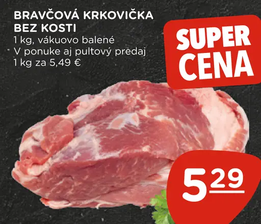 Bravčová krkovička bez kosti, plátky