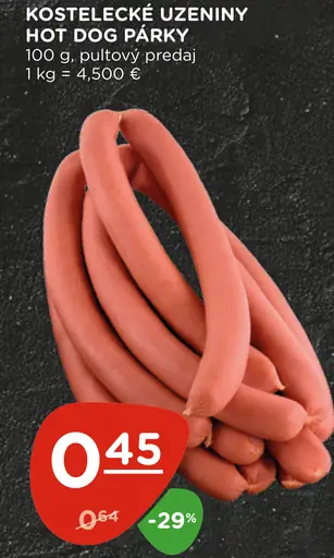 Kostelecké Uzeniny Hot Dog Párky