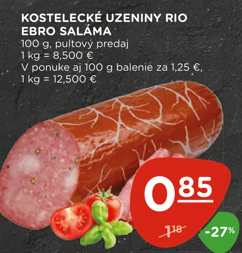 Kostelecké Uzeniny Rio Ebro Saláma
