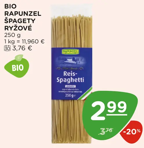 Bio Rapunzel špagety ryžové