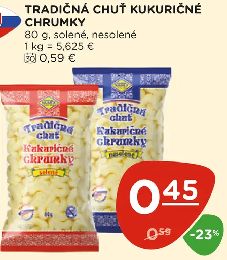 Tradičná chuť kukuričné chrumky