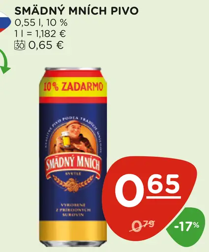 Smädný mních pivo plechovka