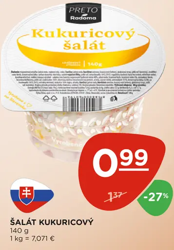 Šalát kukuricový