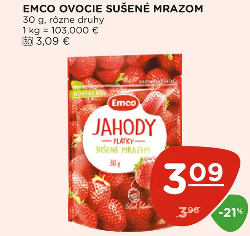 Emco Ovocie sušené mrazom jahody