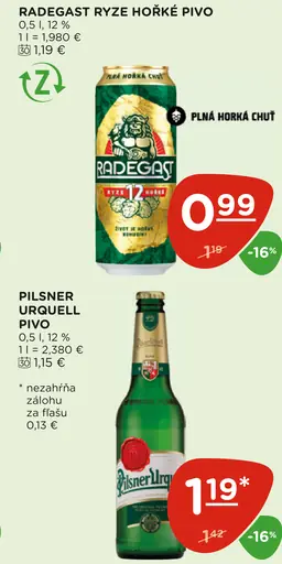 Radegast Ryze Horké Pivo plechovka