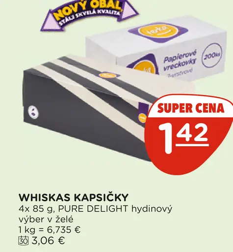 Whiskas kapsičky Pure Delight hydinový výber v želé