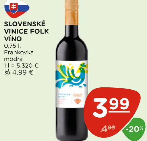 Slovenské vinice Folk víno Frankovka modrá
