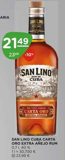 San Lino Cuba Carta Oro rum