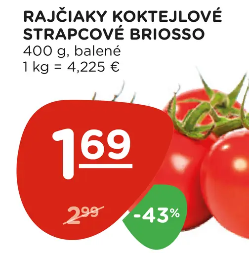 Rajčiaky koktejlové strapcové Brioso