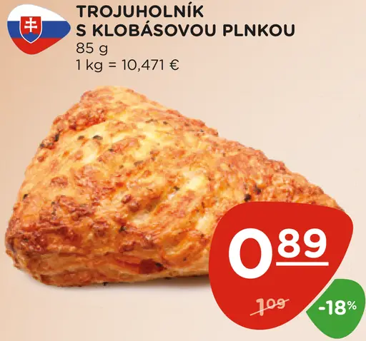 Trojuholník s klobásovou plnkou