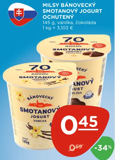 Milsy Bánovecký smotanový jogurt marhuľa