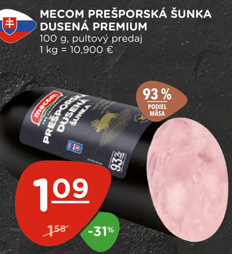 Mecom Prešporská šunka dusená premium