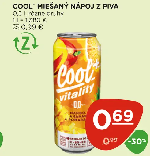 Miešaný nápoj z piva plechovka