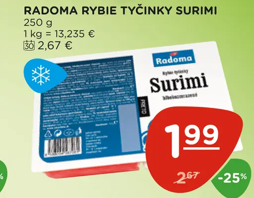Rybie tyčinky surimi