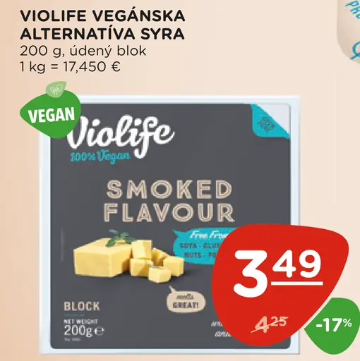 Violife vegánska alternatíva syra