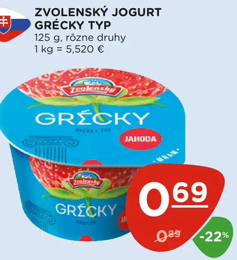 Zvolenský jogurt grécky typ