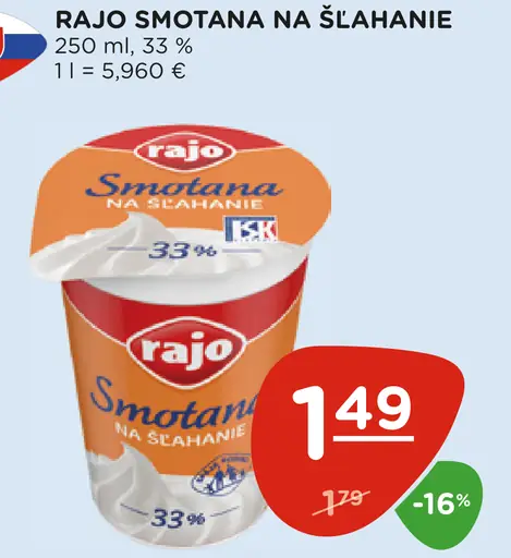 Rajo smotana na šľahanie