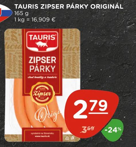 Tauris Zipser párky originál