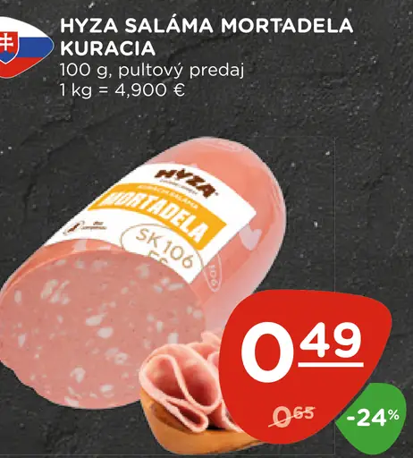 Hyza saláma Mortadela kuracia