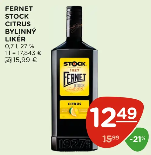Fernet Stock Citrus Bylinný likér