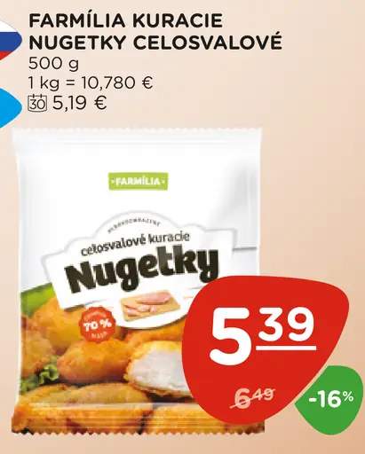 Farmília Kuracie Nuggetky Celosvalové