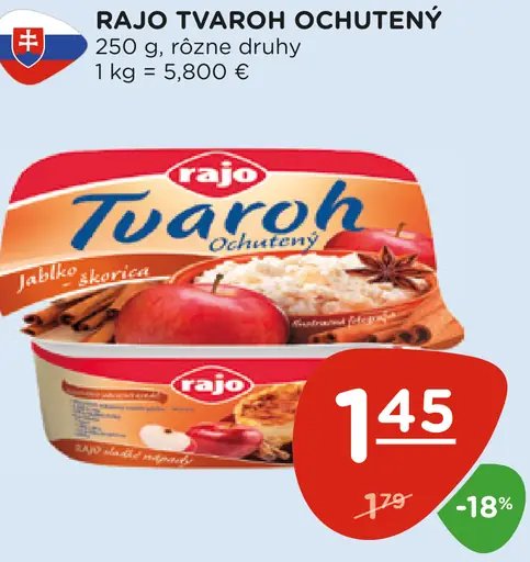 Rajo Ochutený tvaroh jablko a škorica