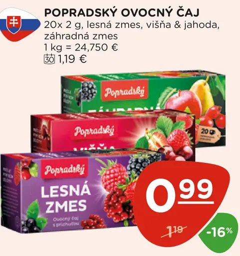 Popradský Šípky ovocný čaj s príchuťou