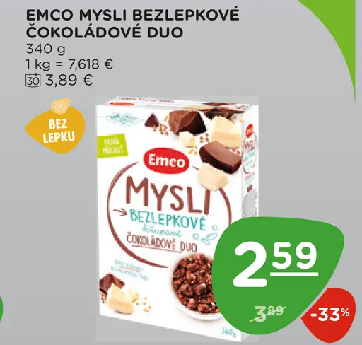 Emco Mysli bezlepkové čokoládové duo