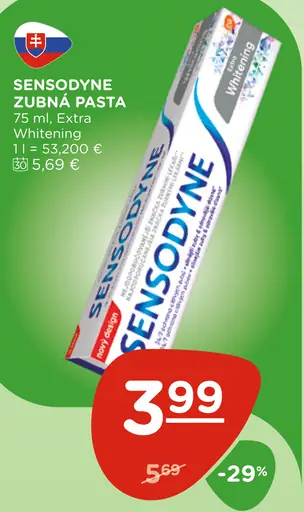 Sensodyne Zubná Pasta Extra Whitening