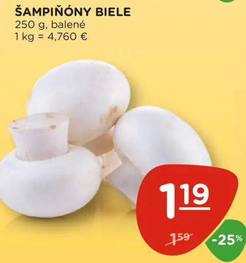 Šampiňóny biele