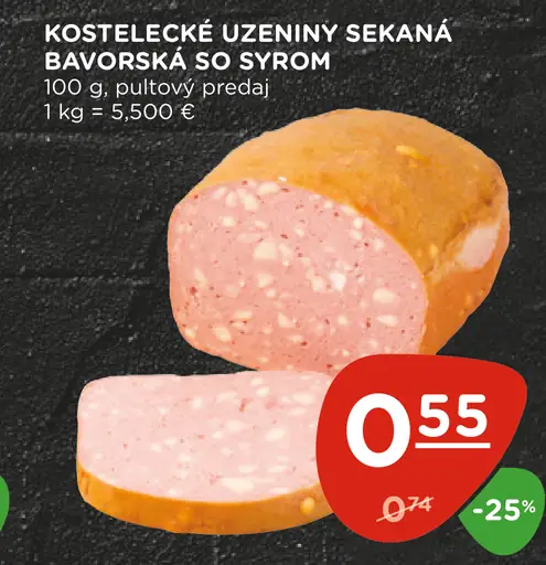 Kostelecké uzeniny sekaná bavorská so syrom