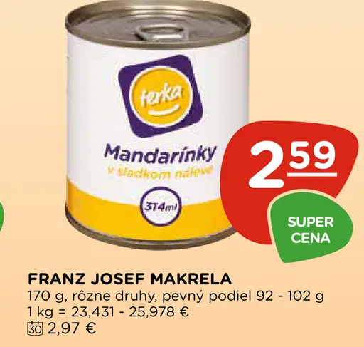 Terka mandarínky v sladkom náleve