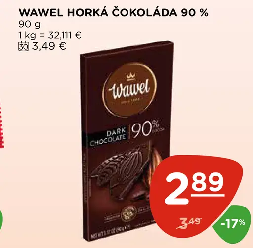 Wawel horká čokoláda 90 %