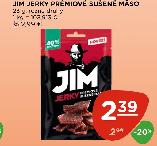 Jim Jerky Prémiové Sušené Mäso