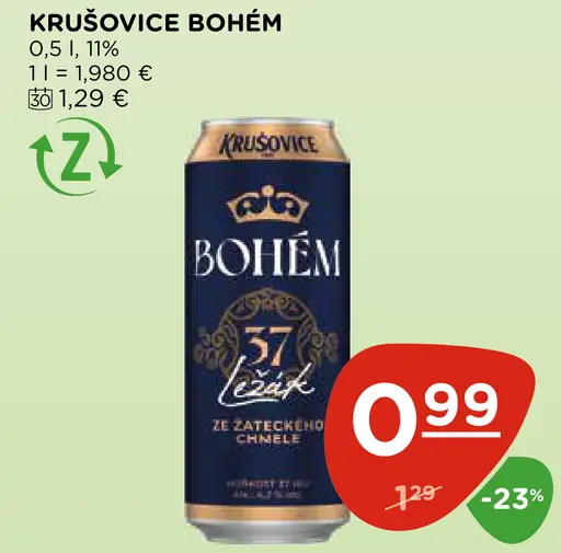 Krušovice Bohem plechovka