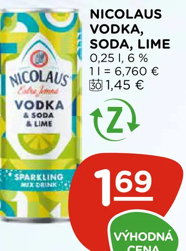 Nicolaus Vodka, Soda, Limetka plechovka