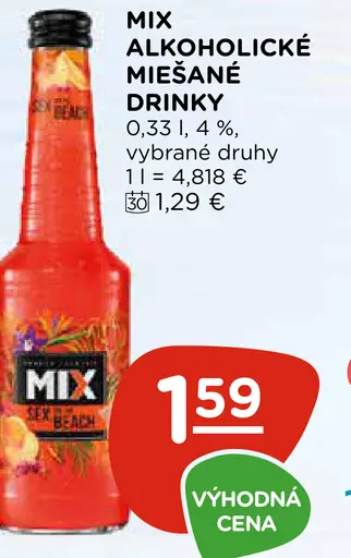 Mix alkoholické miešané drinky