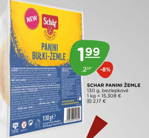 Schar Panini žemle bezlepkové